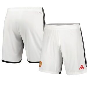 Adidas Men’s Manchester United Home soccer Training Shorts White English premier